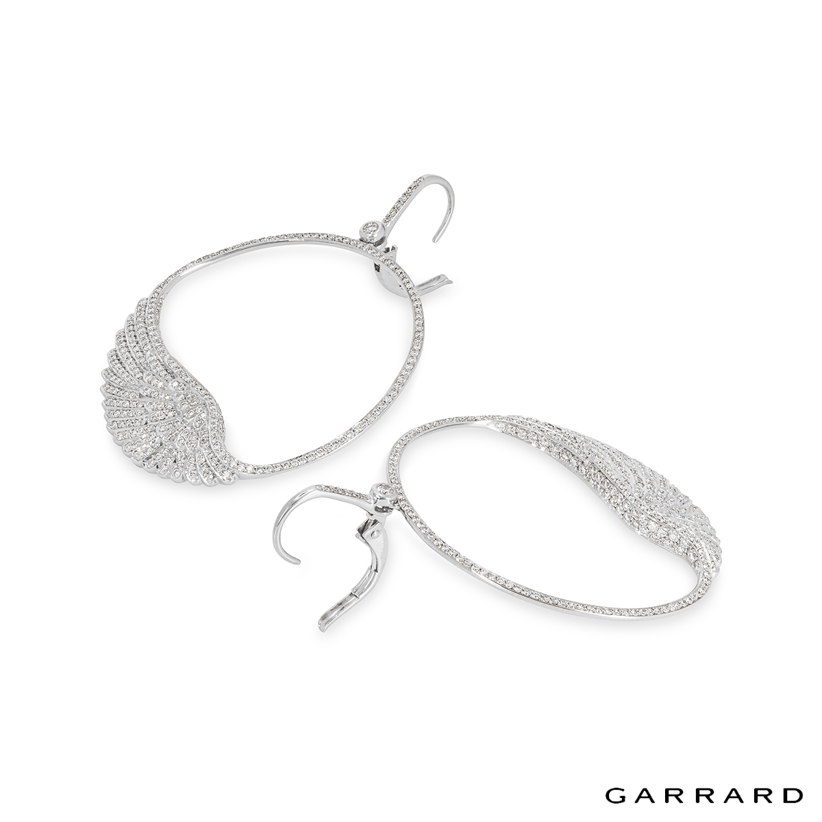 Garrard White Gold Wings Classic Diamond Earrings